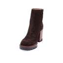 Bottines en cuir à talon hauts - Marron foncé