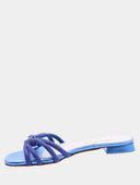 Mules plates Femmes en strass - Bleu