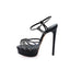 CASADEI® - Flora Cristal Sandales Plateformes - Noir