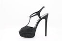 Sandales Plateformes en cuir - Denim Noir