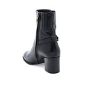 Bottines en cuir à talon (6cm)  - Noir