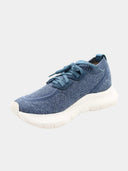 Sneaker Knit Bouclé - Bleu
