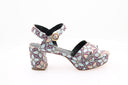 RUPERT SANDERSON - Deirdre 70 Sandal - Bleu métallique
